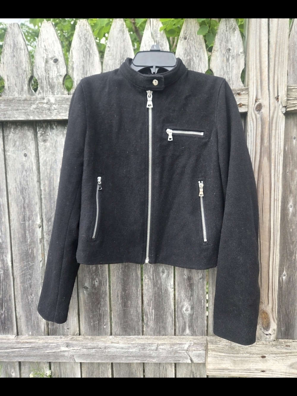 GAP Black Women's Moto-Style Zip Jacket